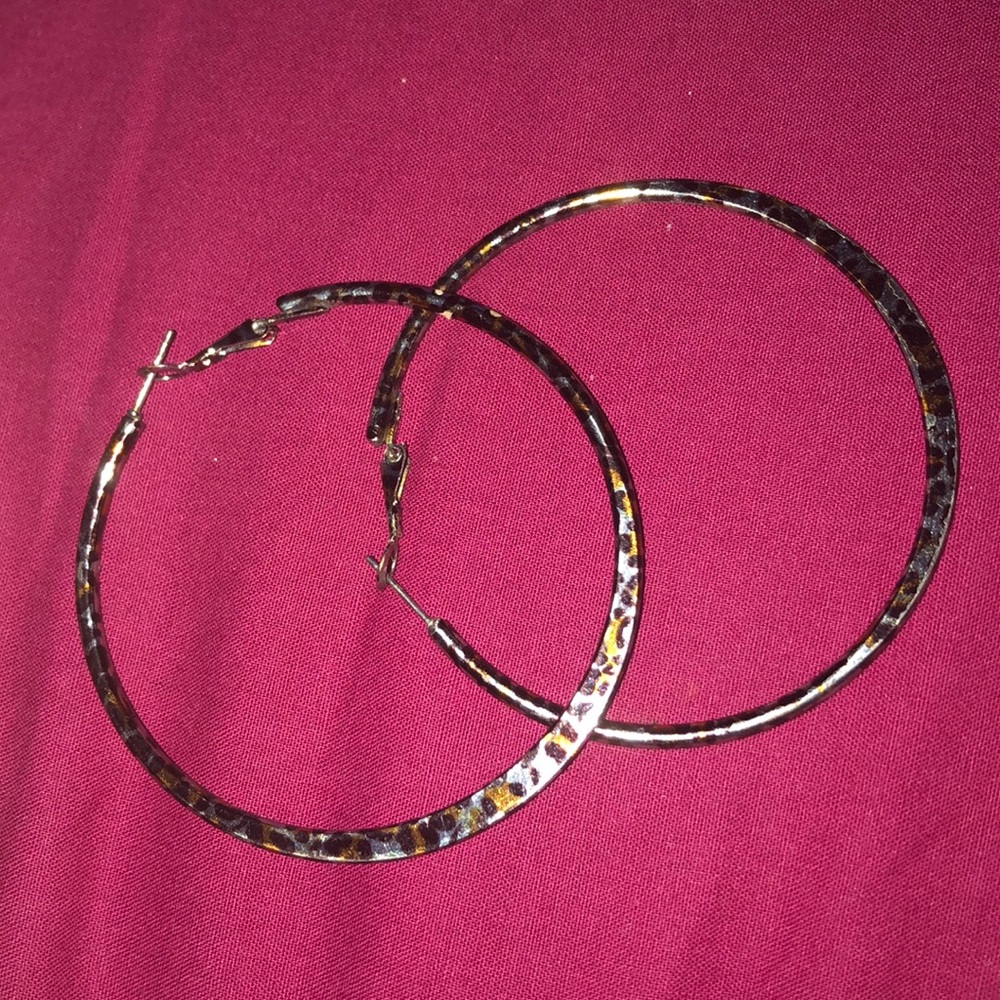 Leopard print hoop earrings